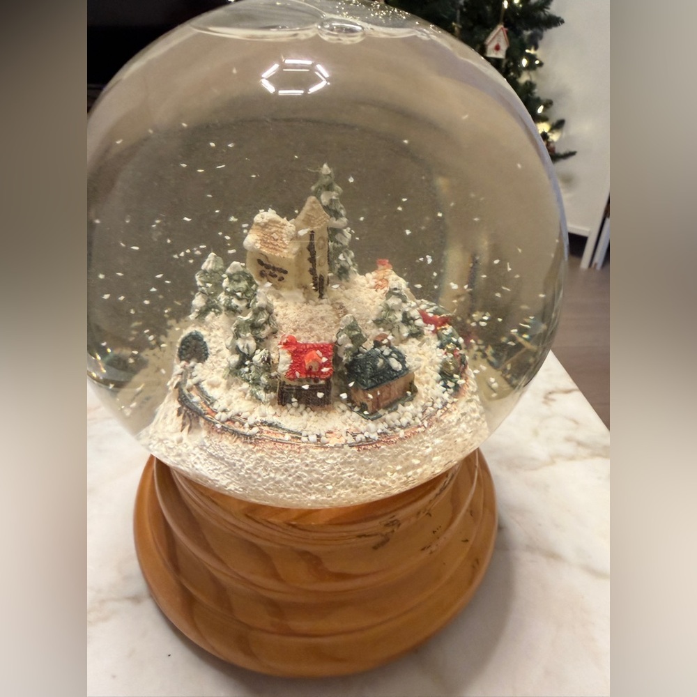 Vintage 7” Department 56 Village Musical Snow Globe Tune: Silent Night Train